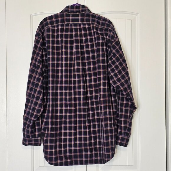 Men's Ralph Lauren Blake Plaid‎ Button Down Shirt Size L Purple Pony - Picture 2 of 7